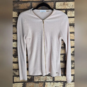 Calvin klein zip up blouse